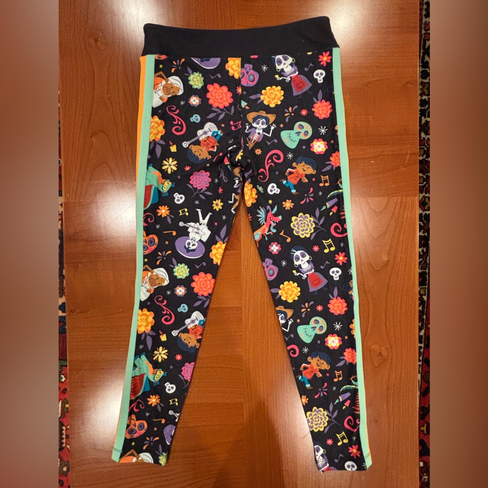 Disney Coco Women’s Multicolored Leggings with Stripes on side, size medium - Picture 9 of 11
